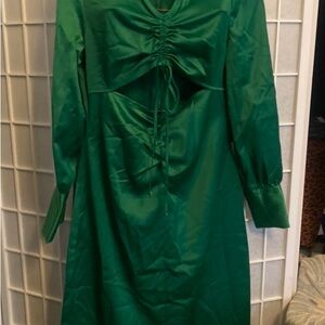 Kendall & Kylie Vibrant Green Long Sleeve Dress